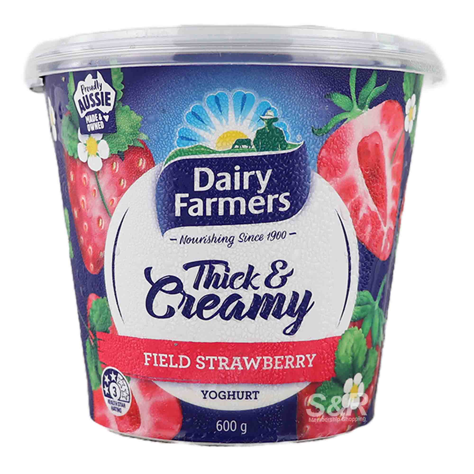Dairy Farmers Thick & Creamy Field Strawberry Yoghurt 600g